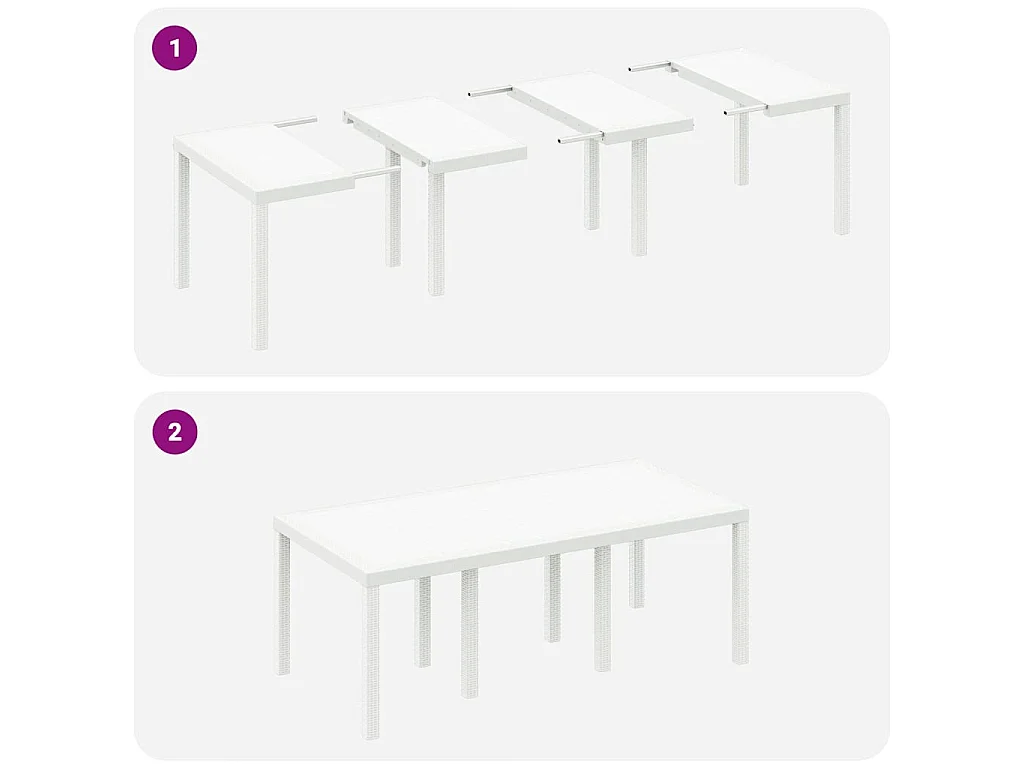 Ensemble de salle à manger pour jardin 7 pcs Blanc