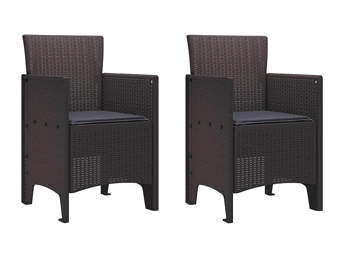 Tuin Eetset 3 pcs Bruin Polt riet