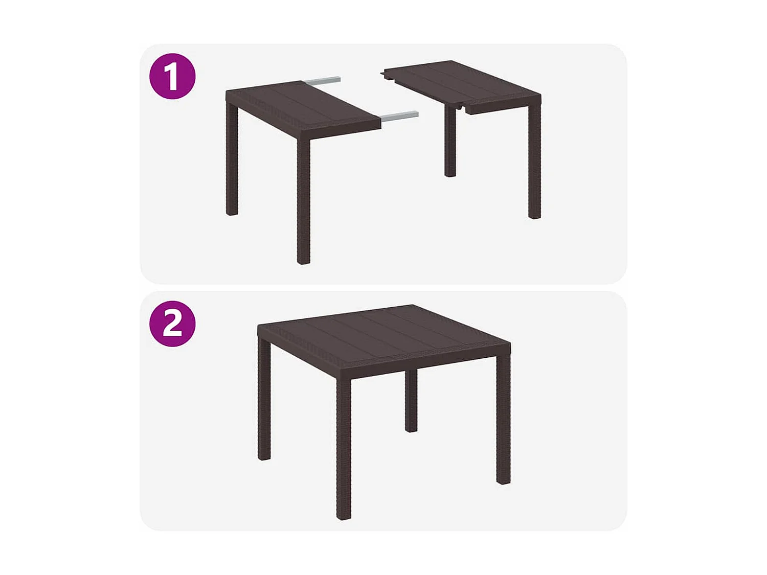 Tuin Eetset 3 pcs Bruin Polt riet