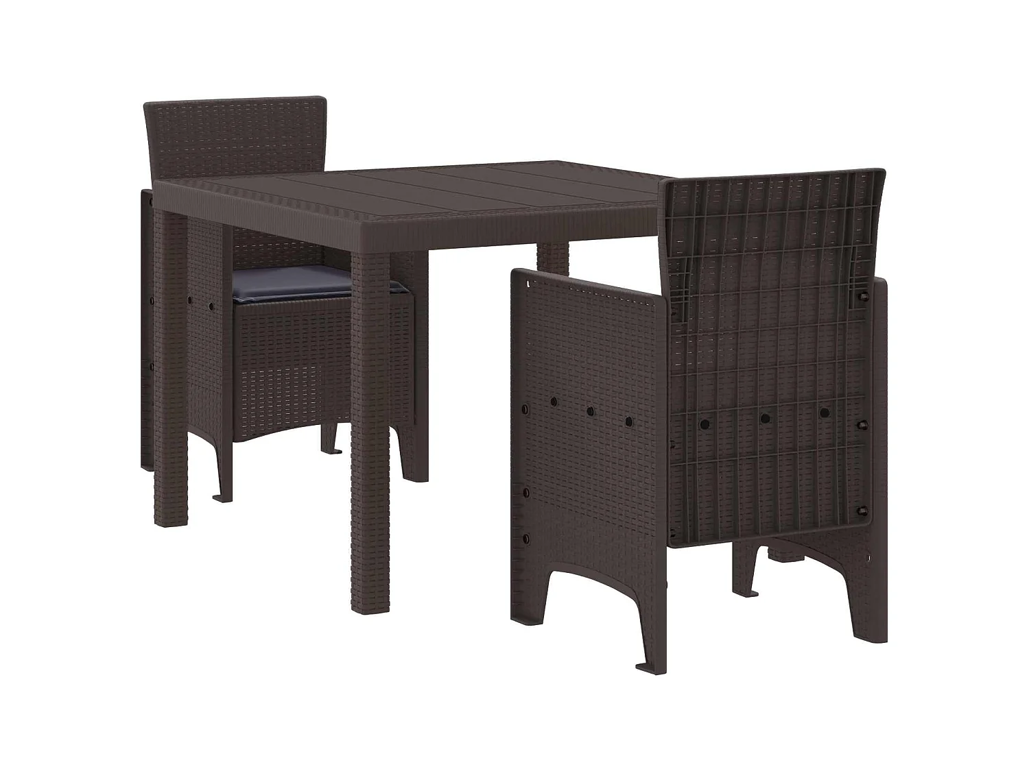 Tuin Eetset 3 st Bruin Polypropyleen