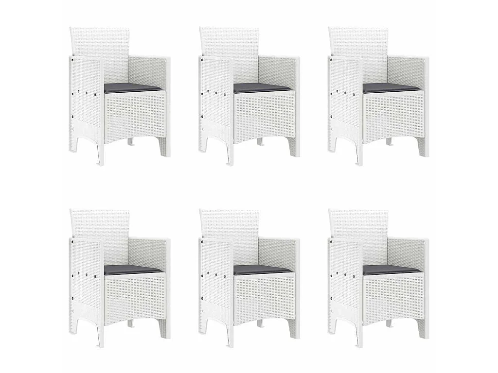 Ensemble de salle à manger pour jardin 7 pcs Blanc