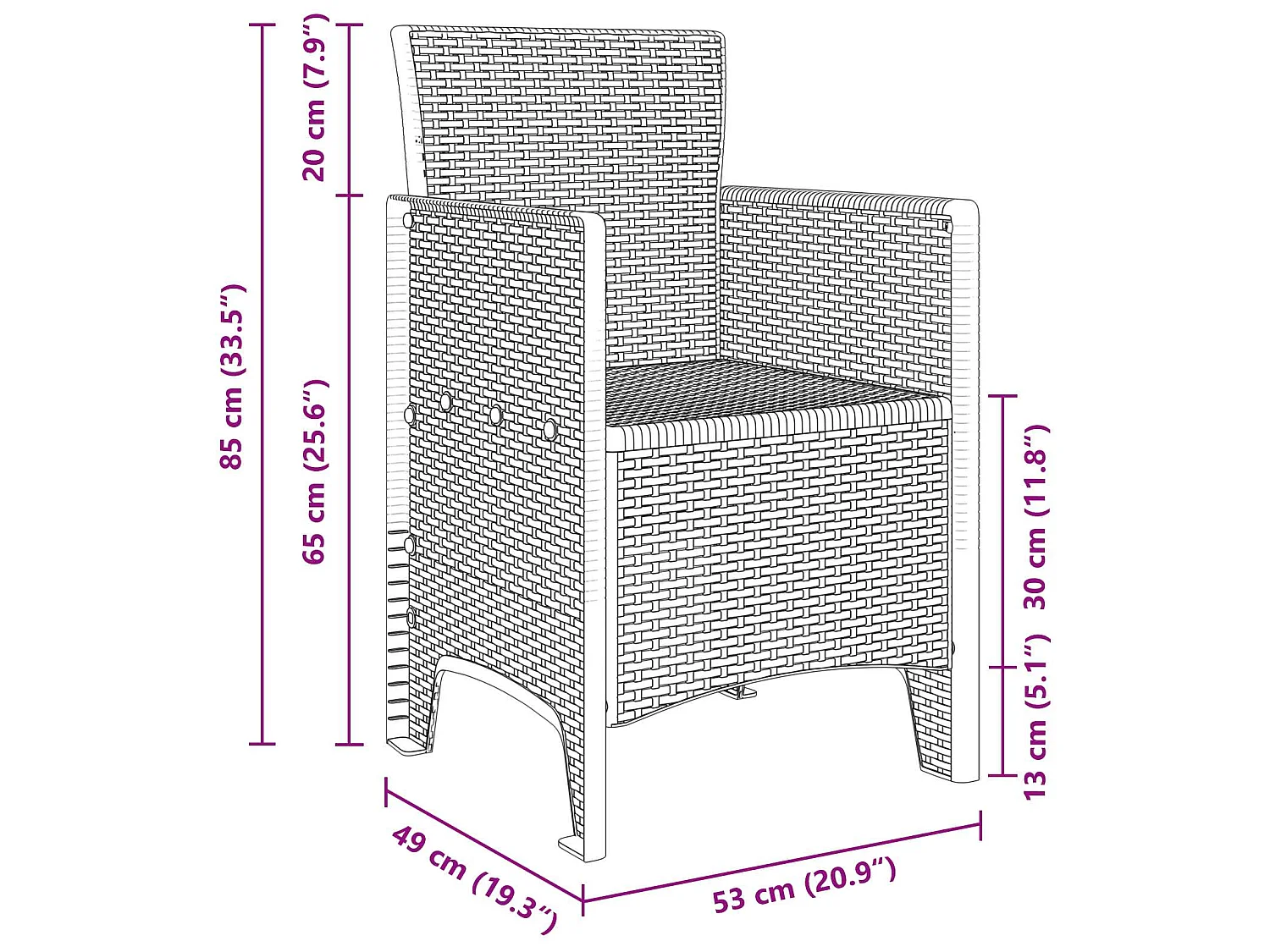 Conjunto de Jantar para Jardim 7 pcs Antracite Polipropileno