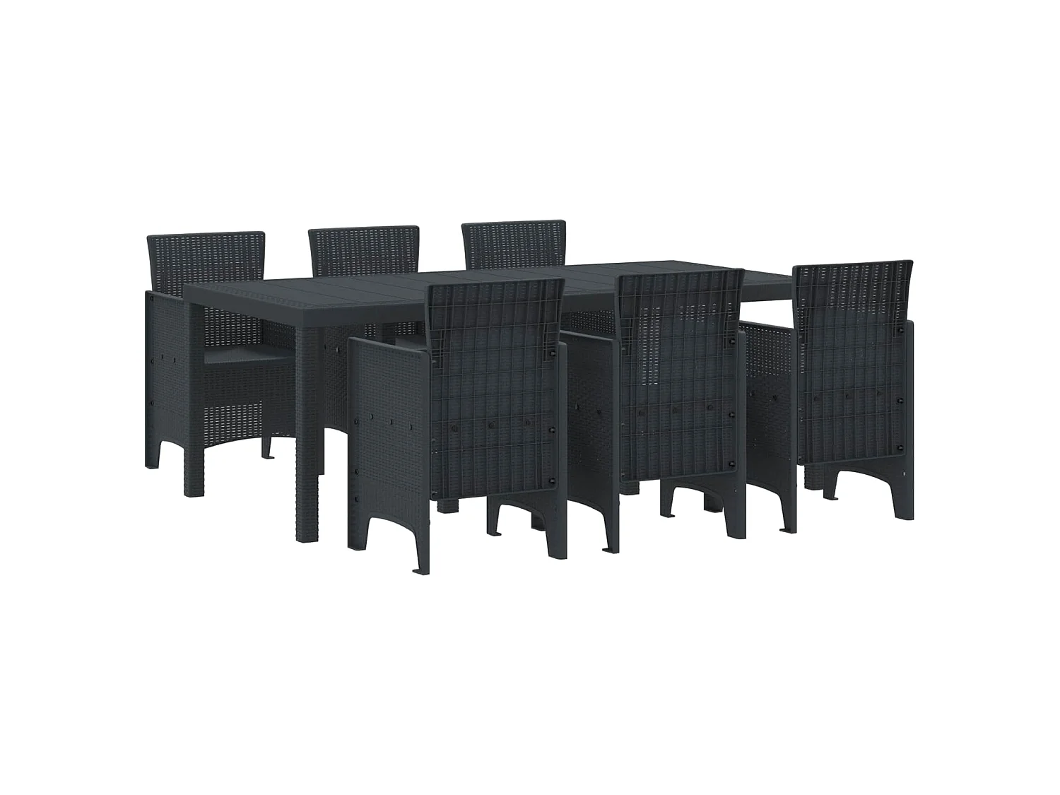 Conjunto de Jantar para Jardim 7 unid. Antracite Polipropileno