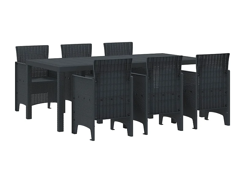Ensemble de salle à manger pour jardin 7 pcs Anthracite