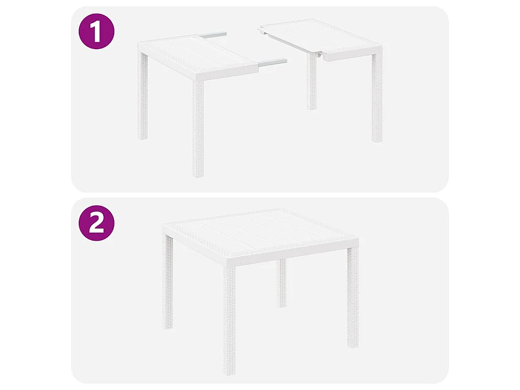 Ensemble de salle à manger pour jardin 5 pcs Blanc
