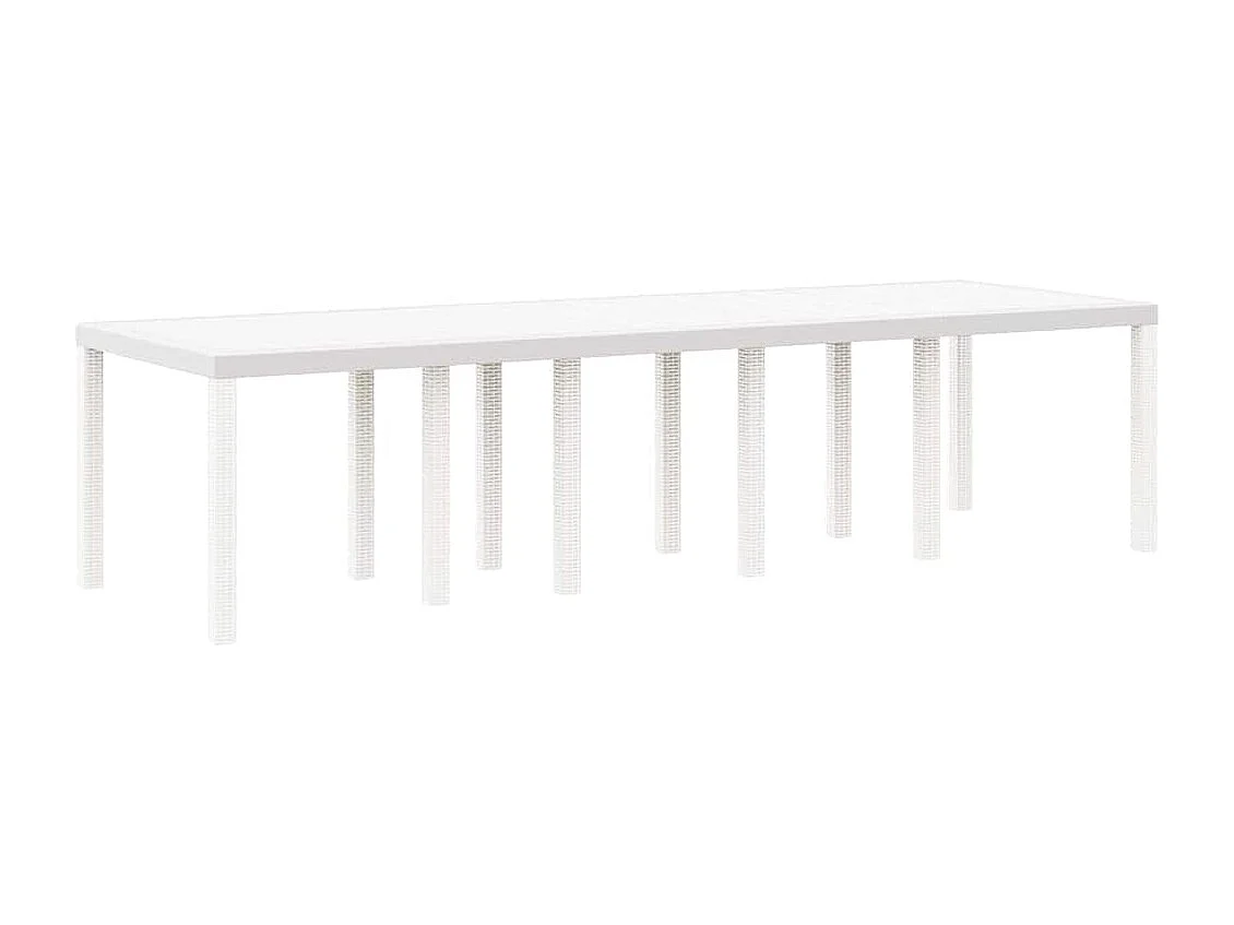 Tuin Eetset 11 pcs Wit Rattan en Staal