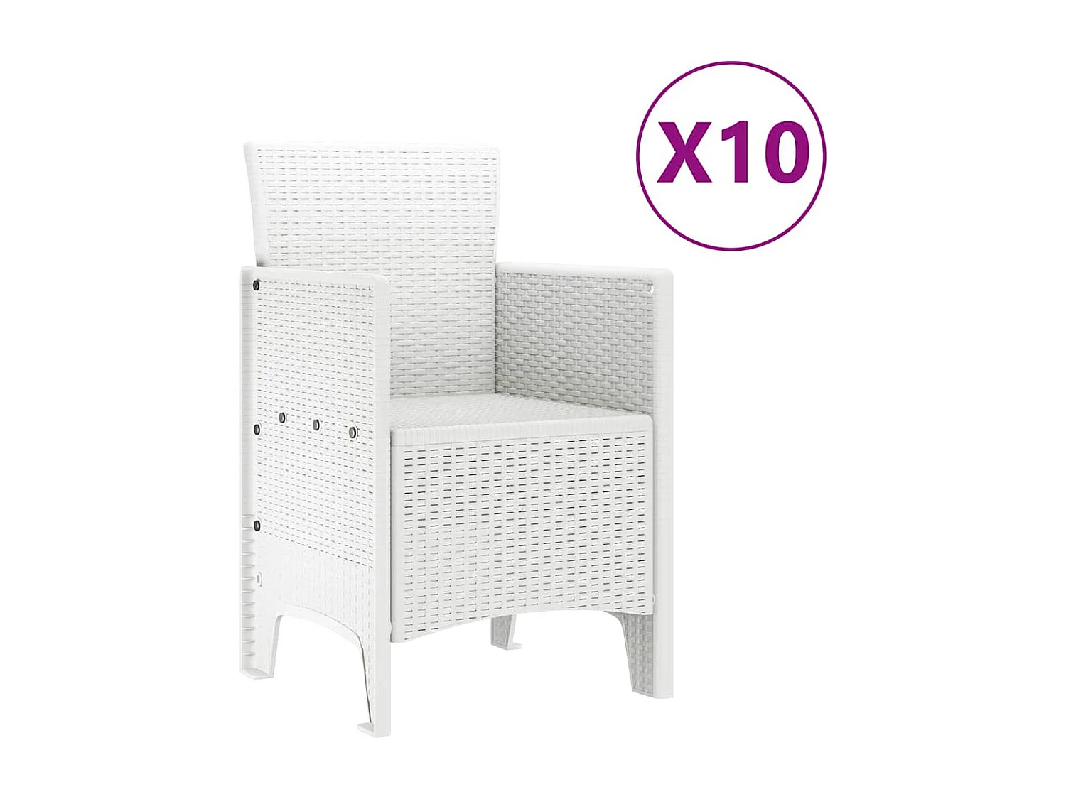 Tuin Eetset 11 pcs Wit Rattan en Staal