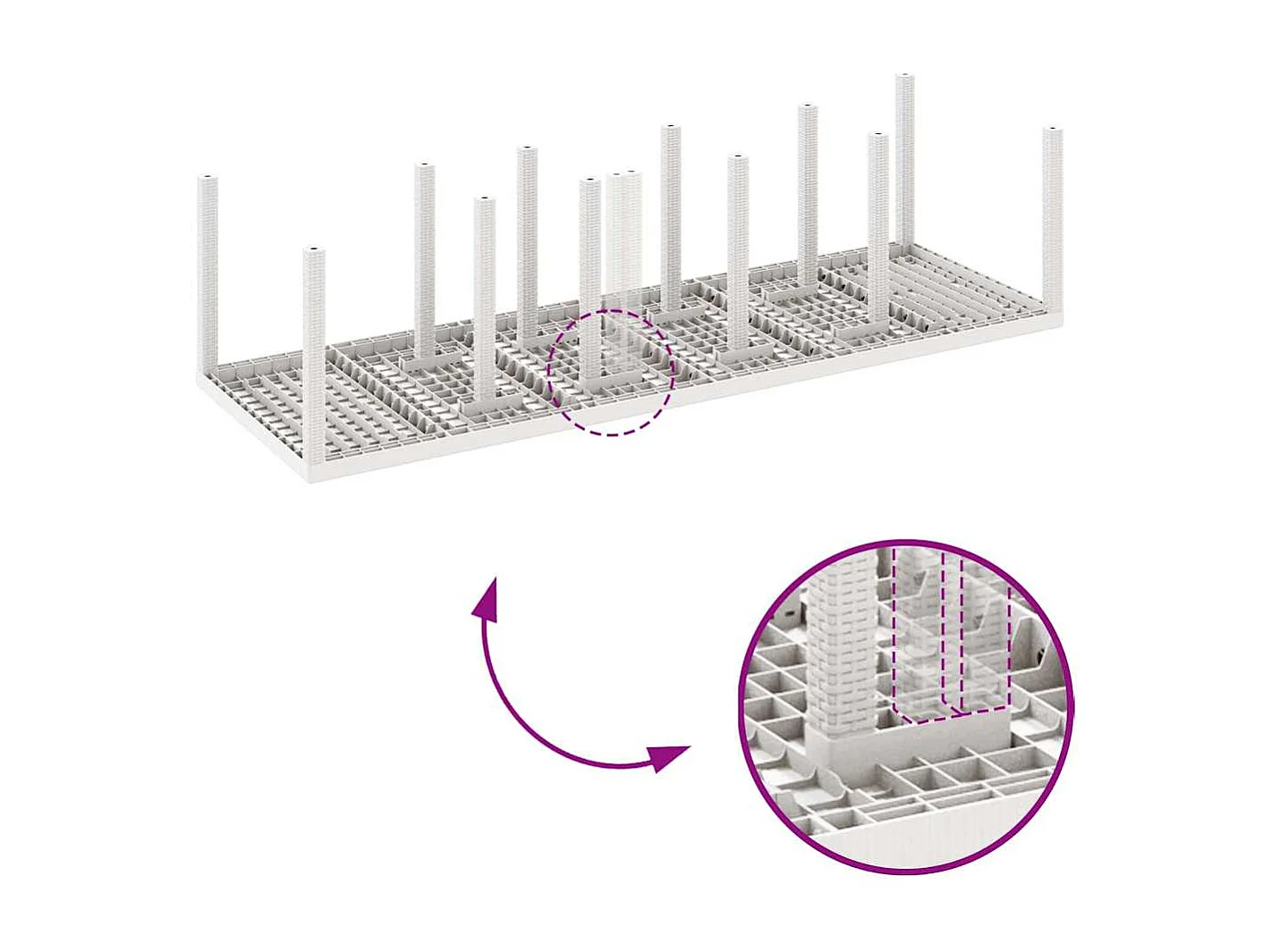 Tuin Eetset 11 pcs Wit Rattan en Staal