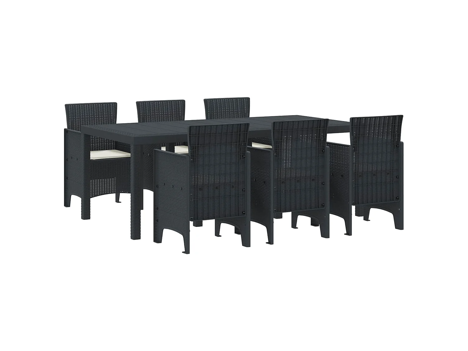 Conjunto de Jantar para Jardim 7 unid. Antracite Polipropileno