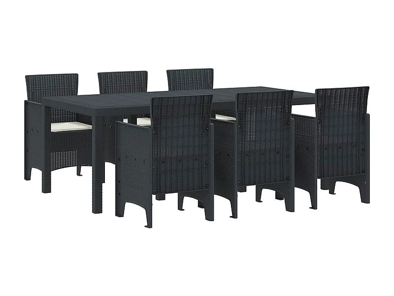 Ensemble de salle à manger pour jardin 7 pcs Anthracite