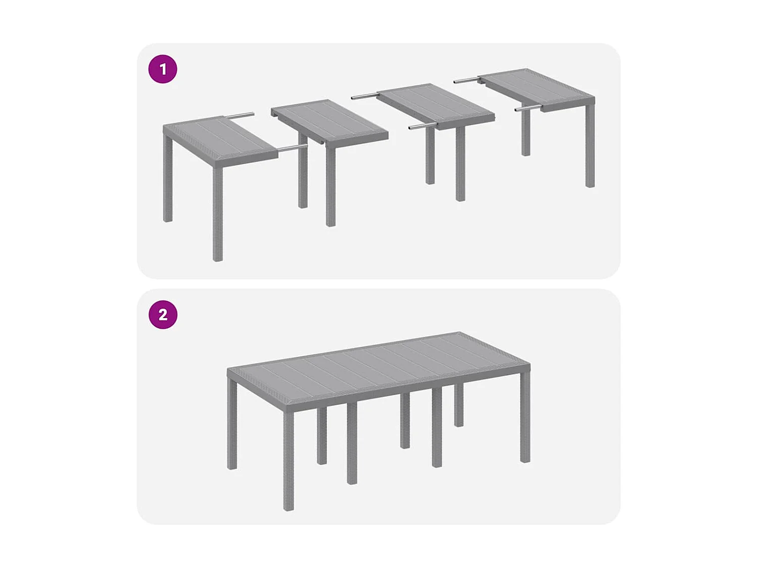 Conjunto de Comedor de Jardín 7 pcs Gris Claro Ratan Polt