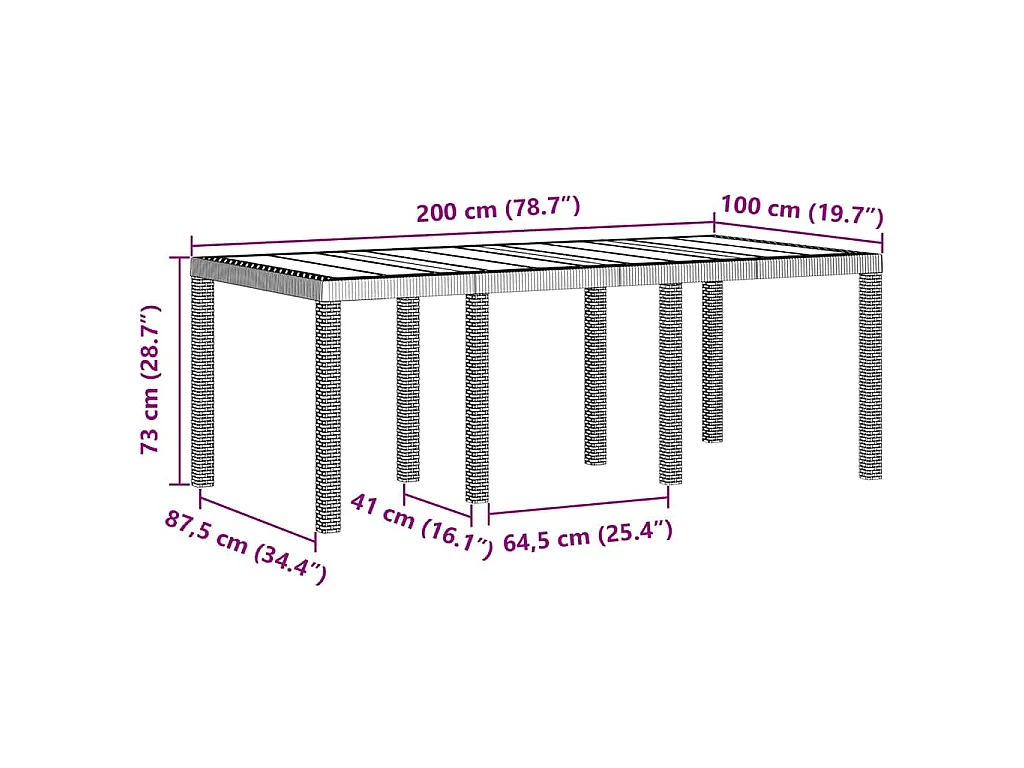 Conjunto de Jantar para Jardim 7 pcs Cinzento-claro