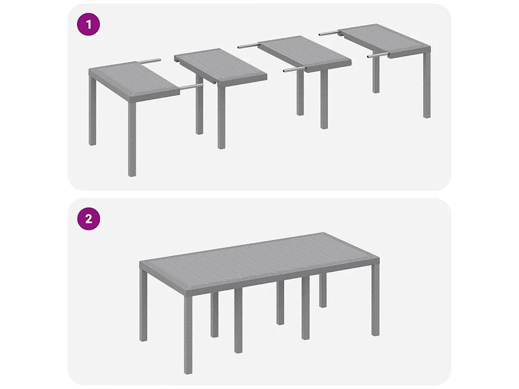 Conjunto de Jantar para Jardim 7 pcs Cinzento-claro