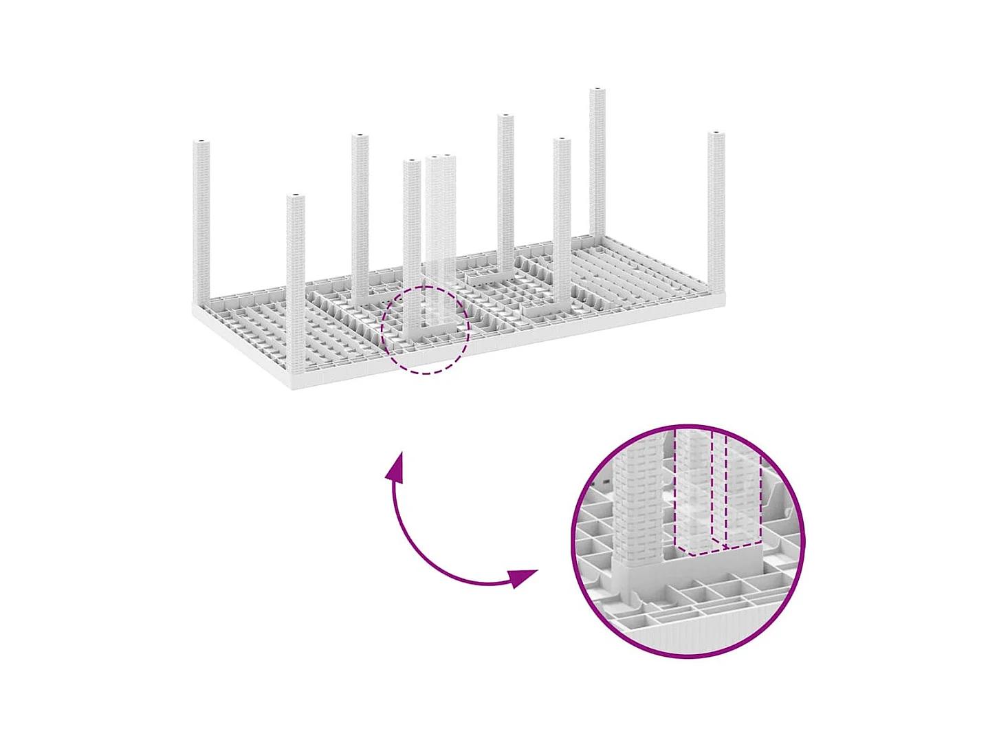Garten Essgruppe 9 pcs Weiß Polt Rattan
