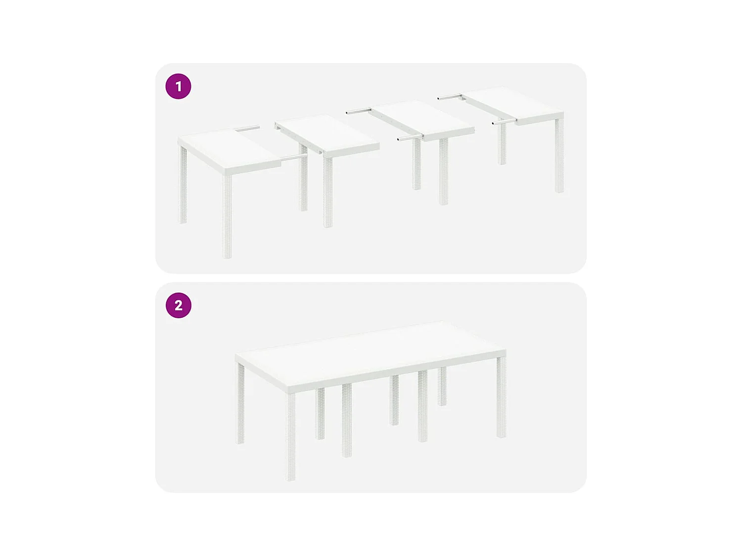 Ensemble de salle à manger pour jardin 9 pcs Blanc Rattan Polt