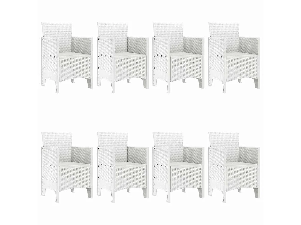 Garten Essgruppe 9 pcs Weiß Polypropylen