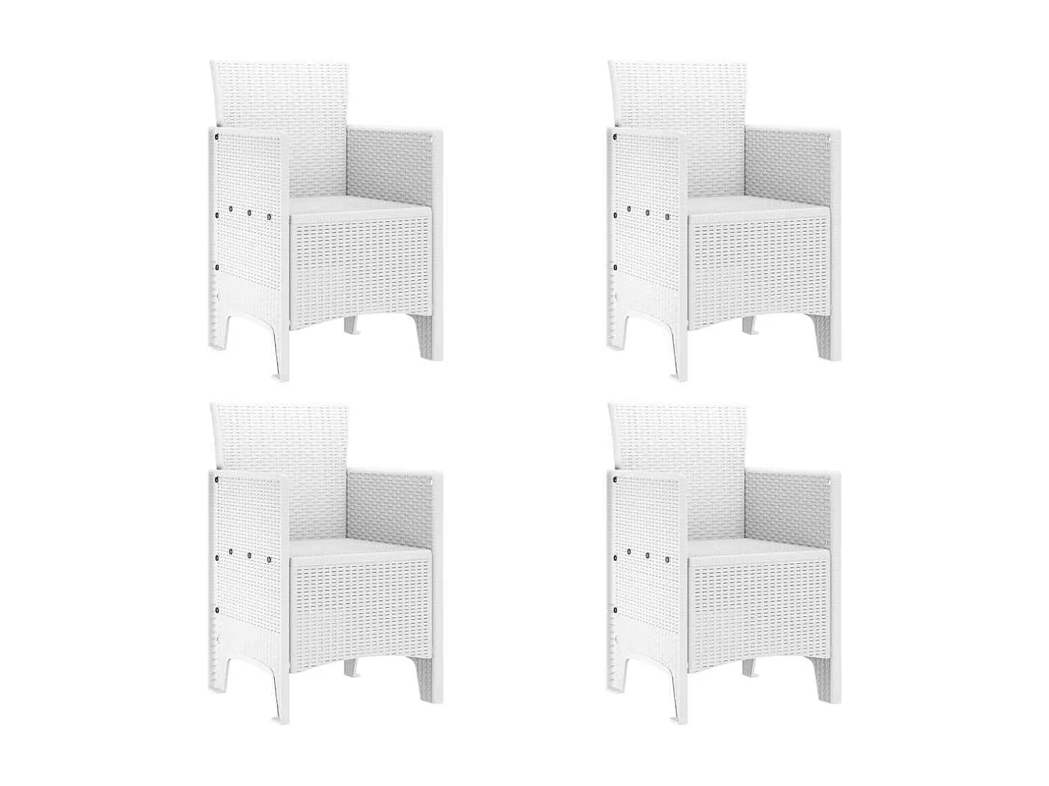 Ensemble de salle à manger pour jardin 5 pcs Blanc Rattan Polt