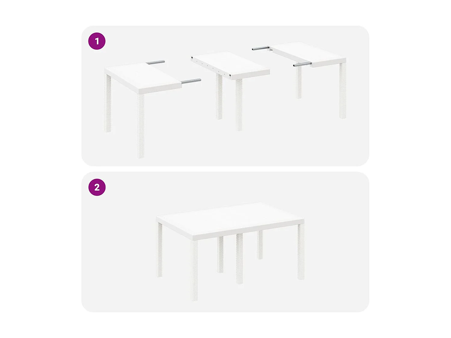 Ensemble de salle à manger pour jardin 5 pcs Blanc Rattan Polt