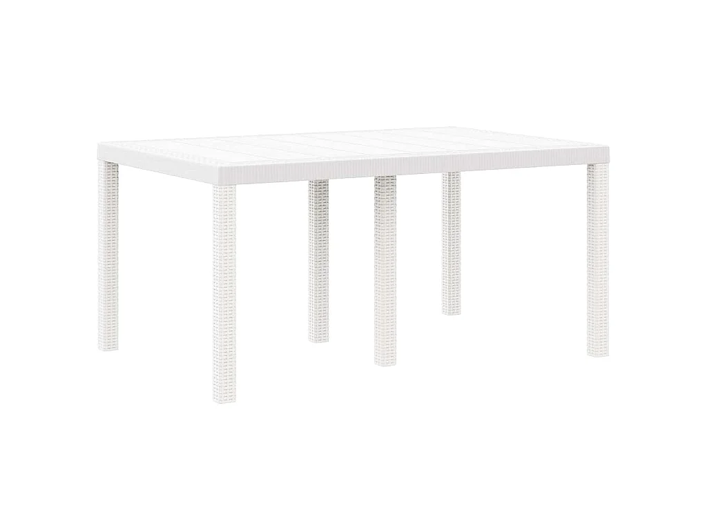 Ensemble de salle à manger pour jardin 5 pcs Blanc Rattan Polt