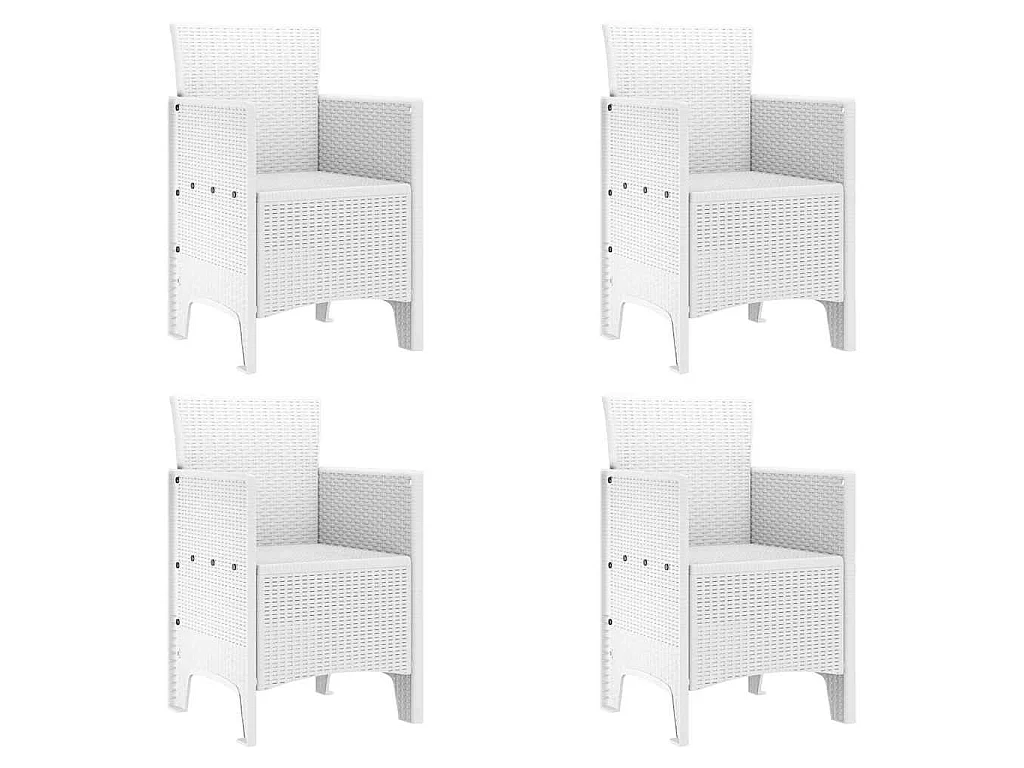 Ensemble de salle à manger pour jardin 5 pcs Blanc Rattan Polt