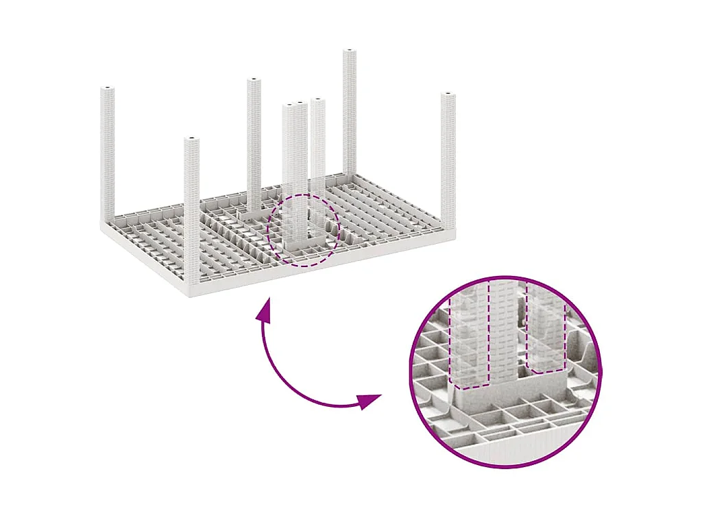 Ensemble de salle à manger pour jardin 5 pcs Blanc Rattan Polt