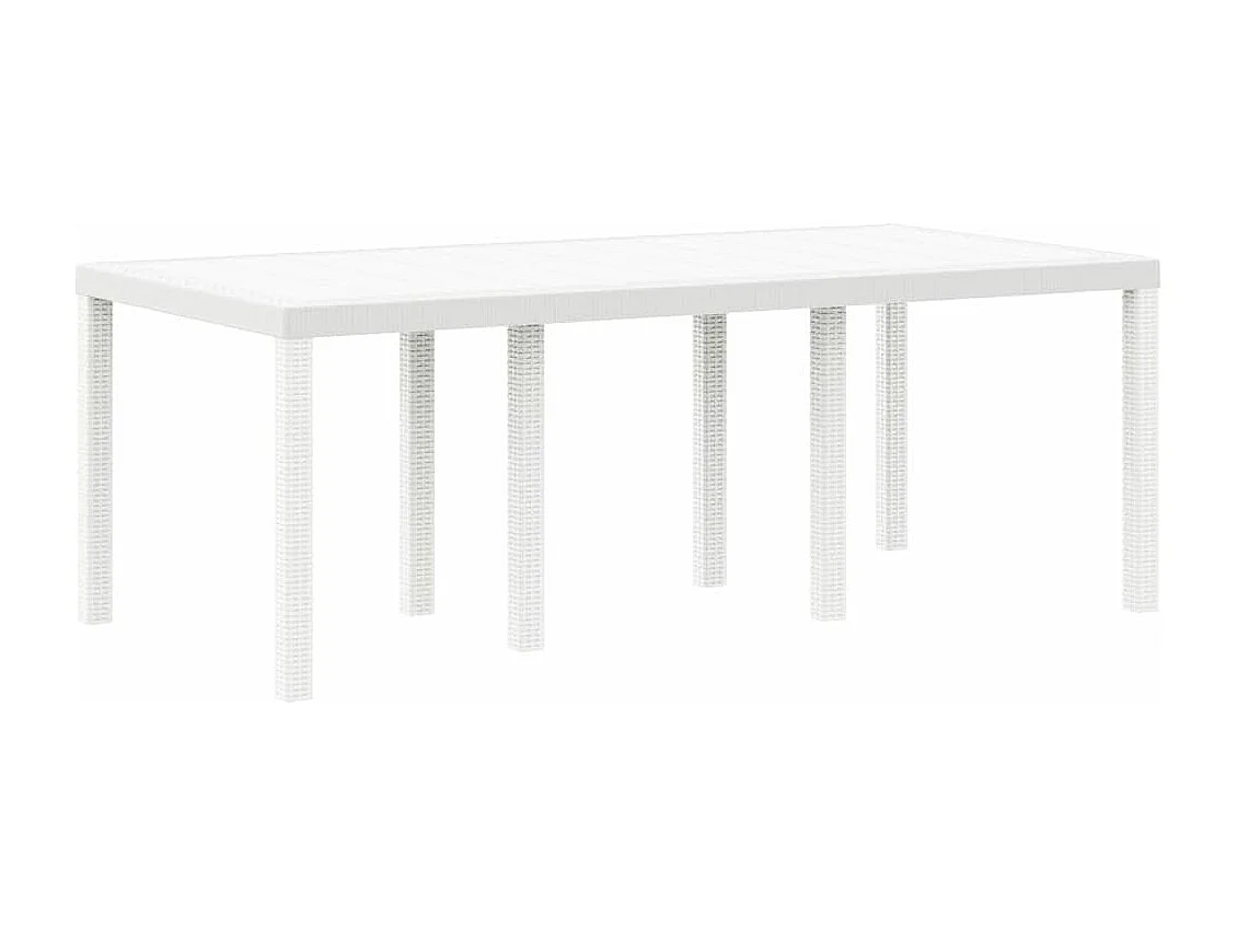 Garten Essgruppe 9 pcs Weiß Polt Rattan