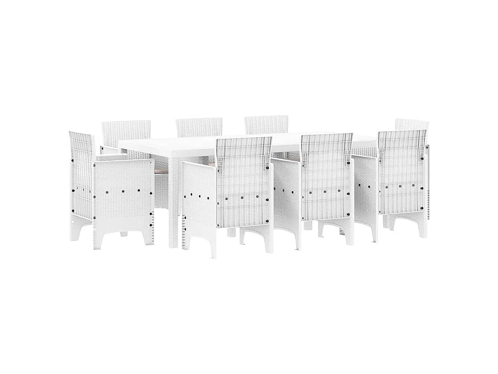 Garten Essgruppe 9 pcs Weiß Polypropylen