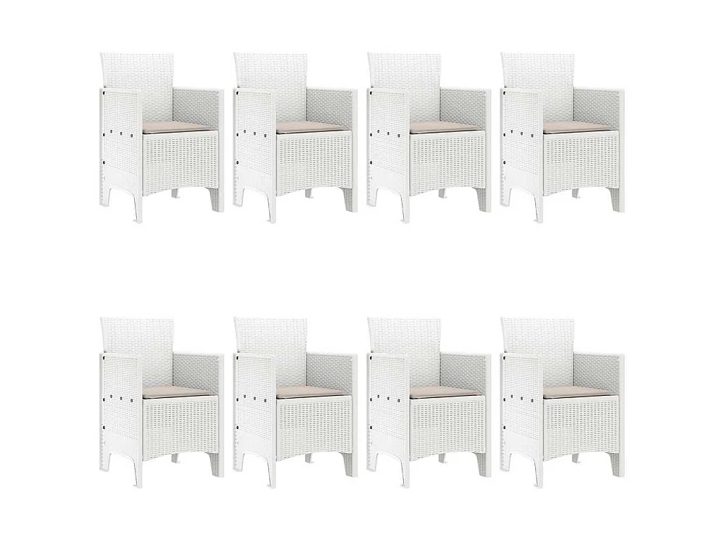 Garten Essgruppe 9 pcs Weiß Polypropylen
