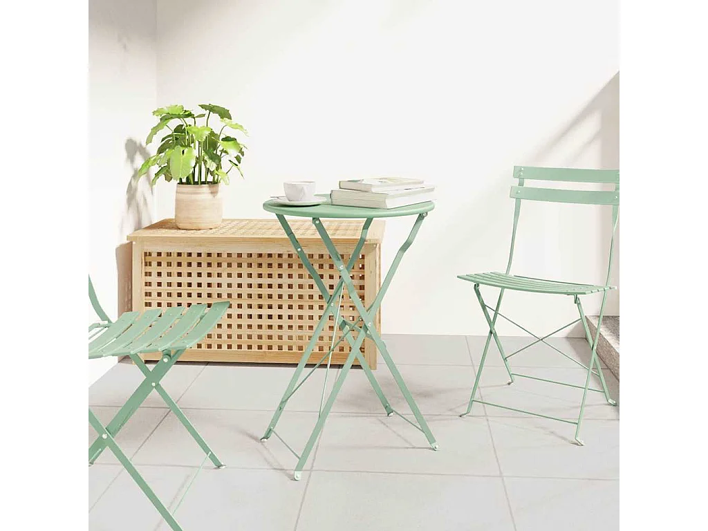 Table bistrot Menthe claire Ø 50 x 71 cm Acier revêtu de poudre