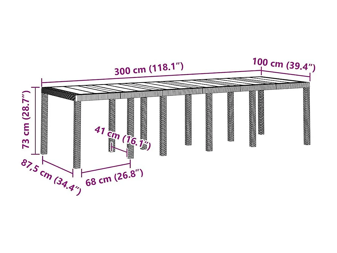 Tuin Eetset 13 pcs Wit en lichtgrijs Poly rattan en staal