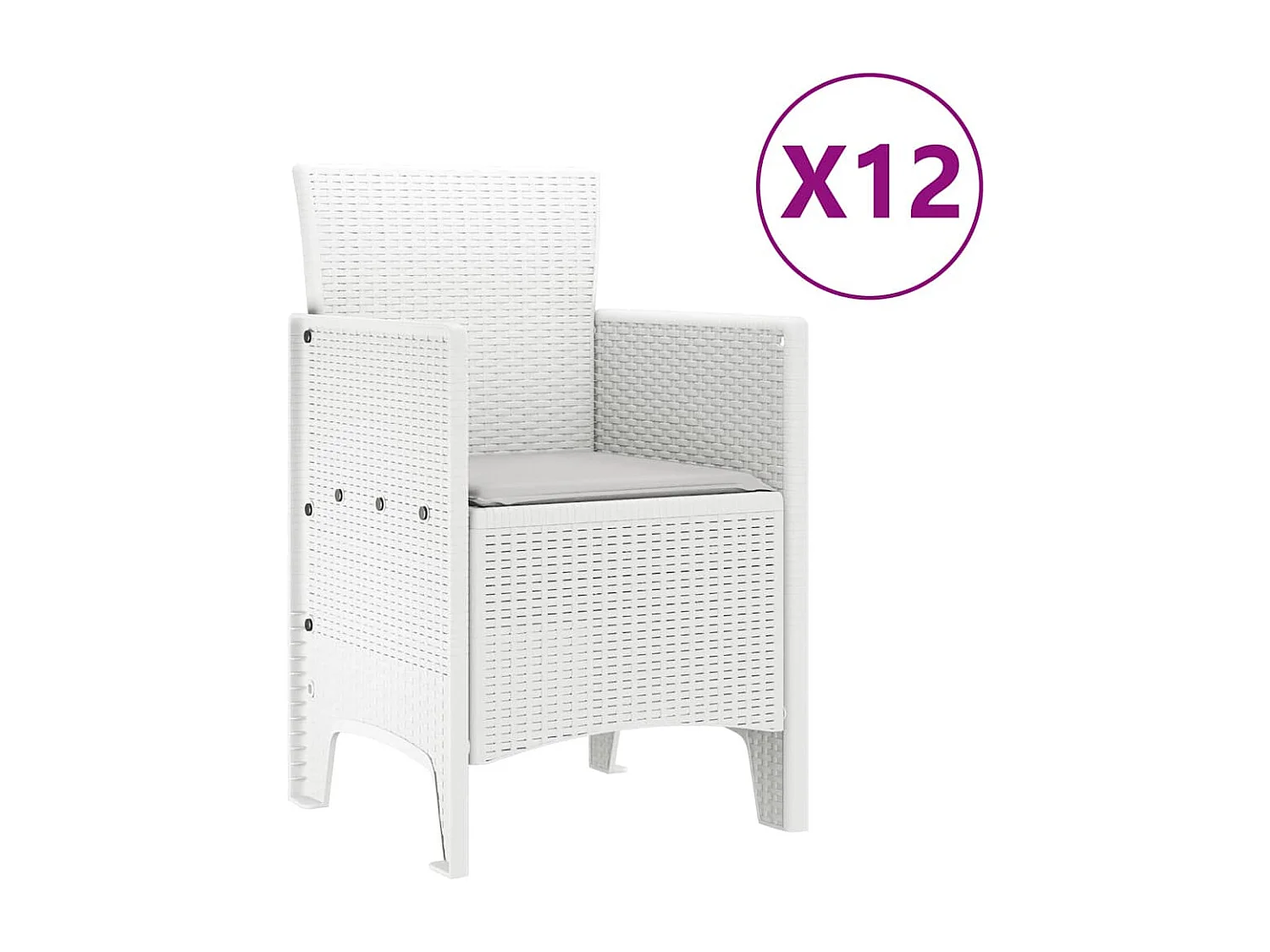 Tuin Eetset 13 pcs Wit en lichtgrijs Poly rattan en staal