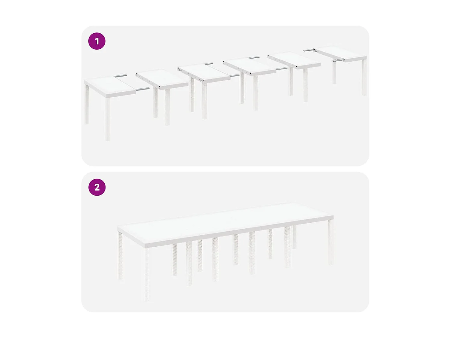 Tuin Eetset 13 pcs Wit en lichtgrijs Poly rattan en staal