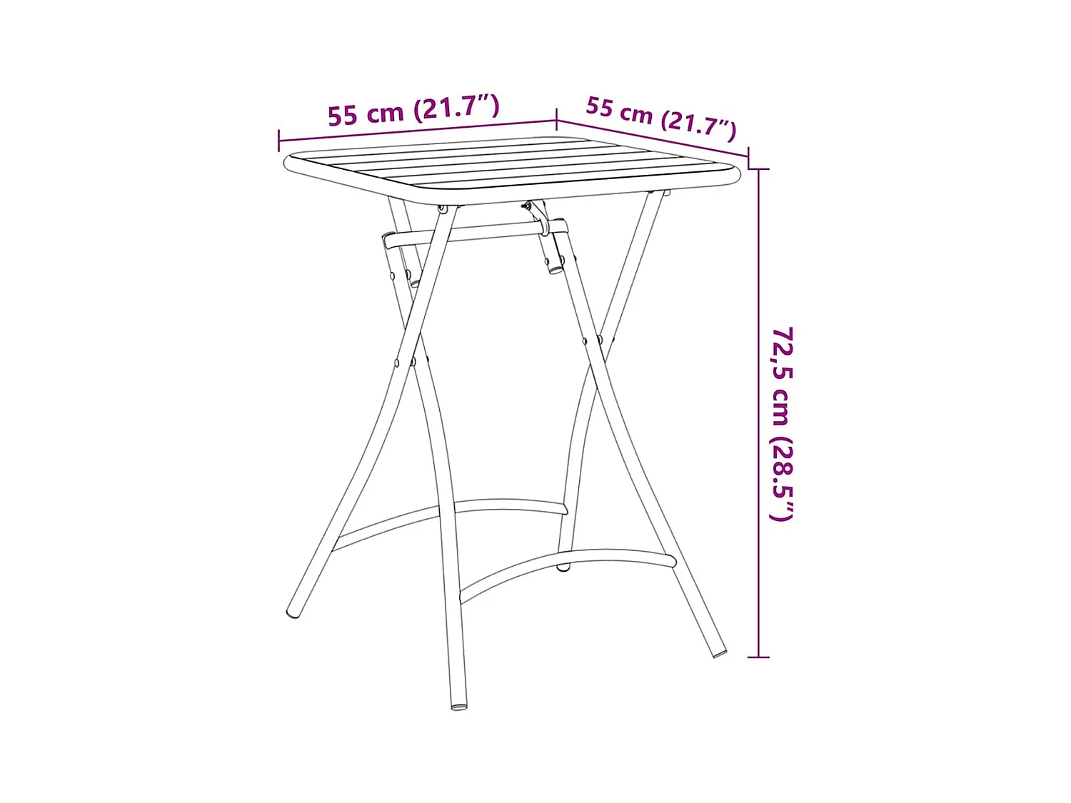 Table de Jardin Vert foncé 55 x 55 x 73 cm