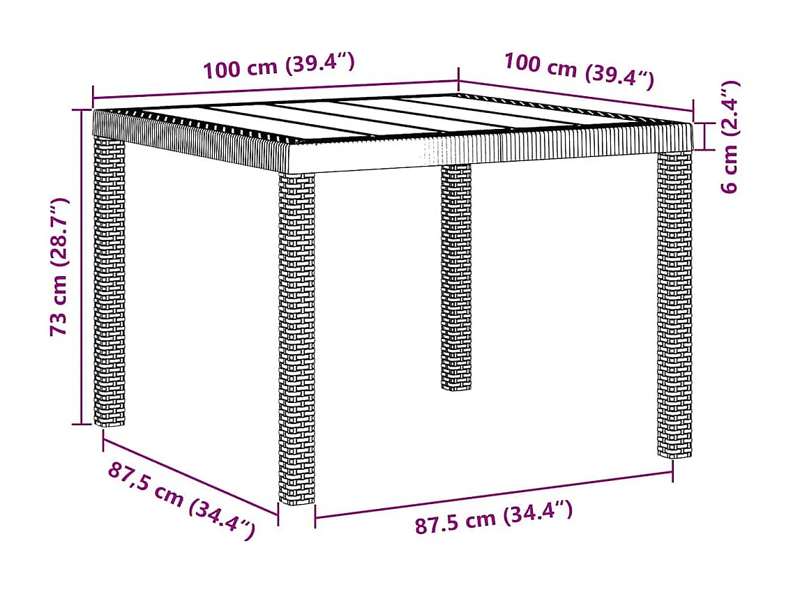 Ensemble de salle à manger pour jardin 5 pcs Blanc Rattan Polt