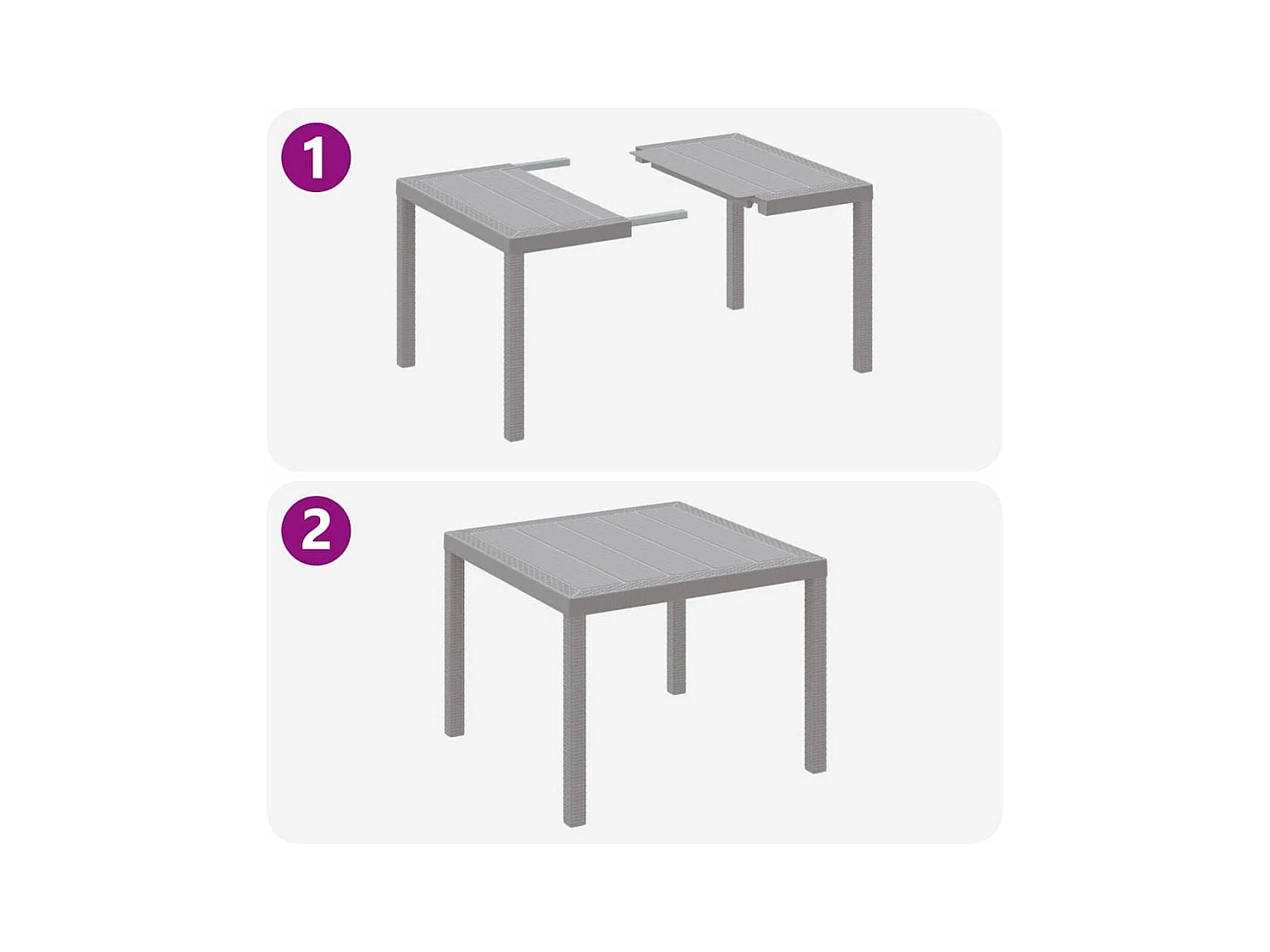 Ensemble de salle à manger pour jardin 5 pcs Gris clair