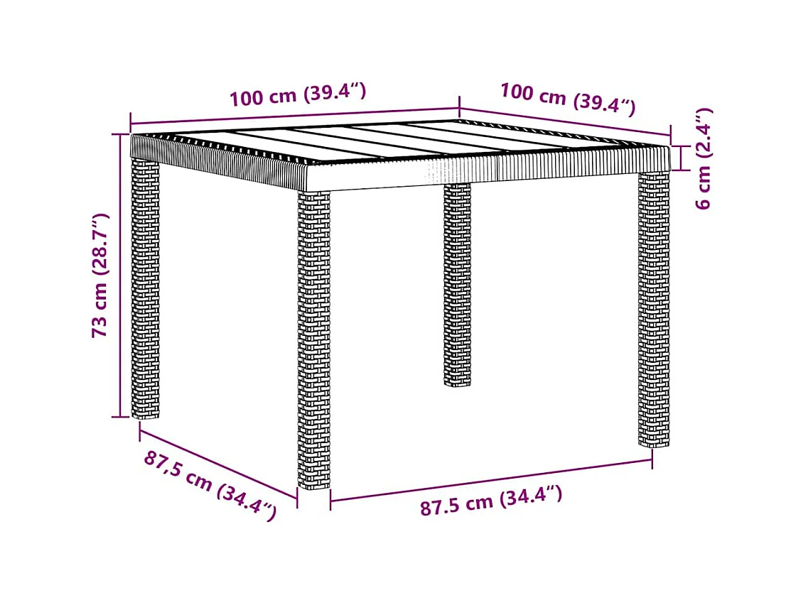 Tuin Eetset 5 pcs Lichtgrijs Polt riet