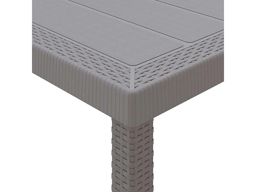 Tuin Eetset 5 pcs Lichtgrijs Polt riet