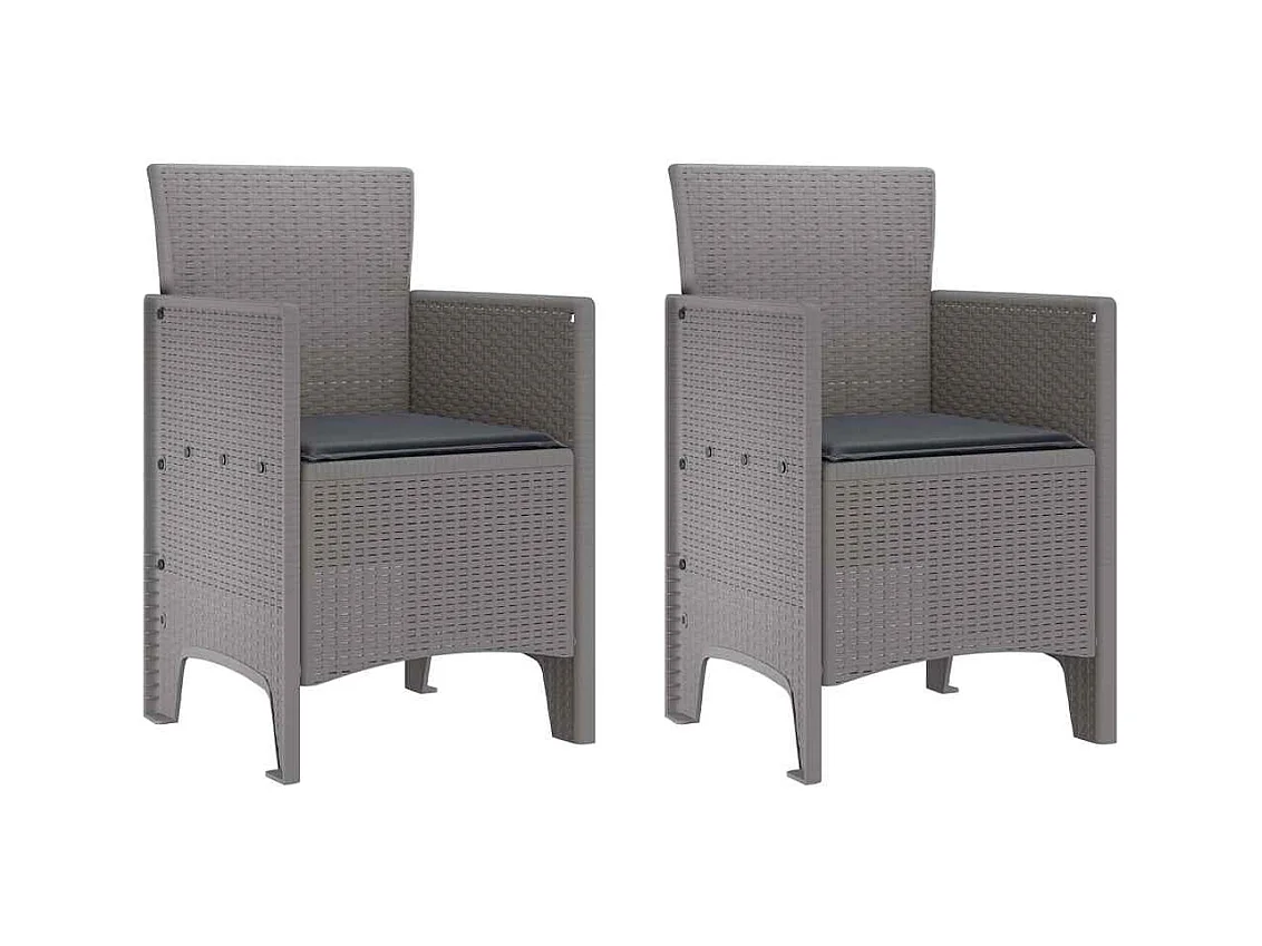 Conjunto de Comedor de Jardín 3 pcs Gris Claro Ratan Polt