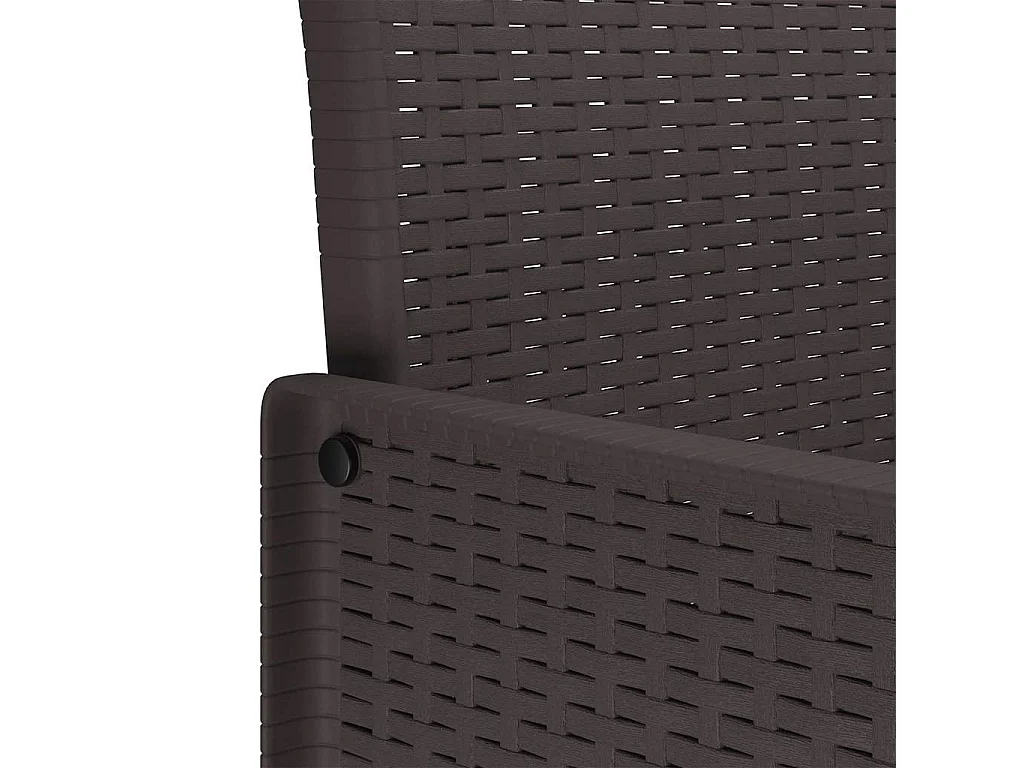 Set da Pranzo per Giardino 5 pcs Marrone Rattan Polt