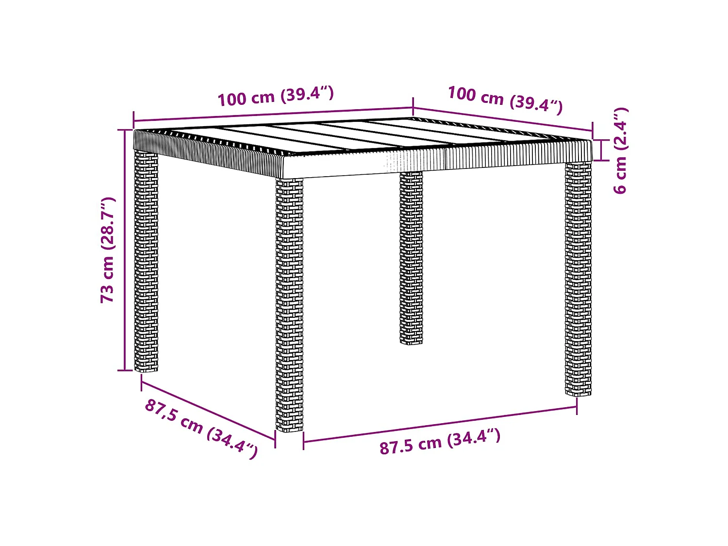 Tuin Eetset 5 pcs Bruin Polypropyleen