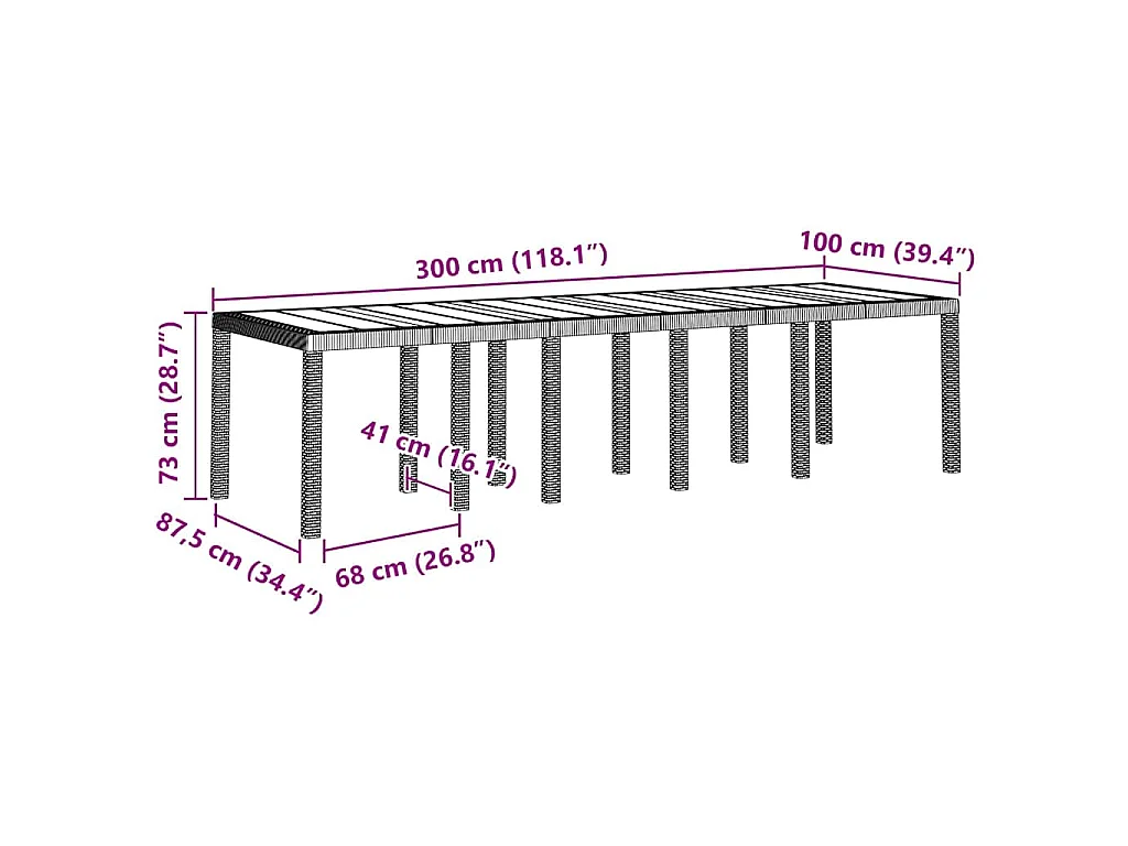 Tuin Eetset 13 pcs Wit en lichtgrijs Poly rattan en staal