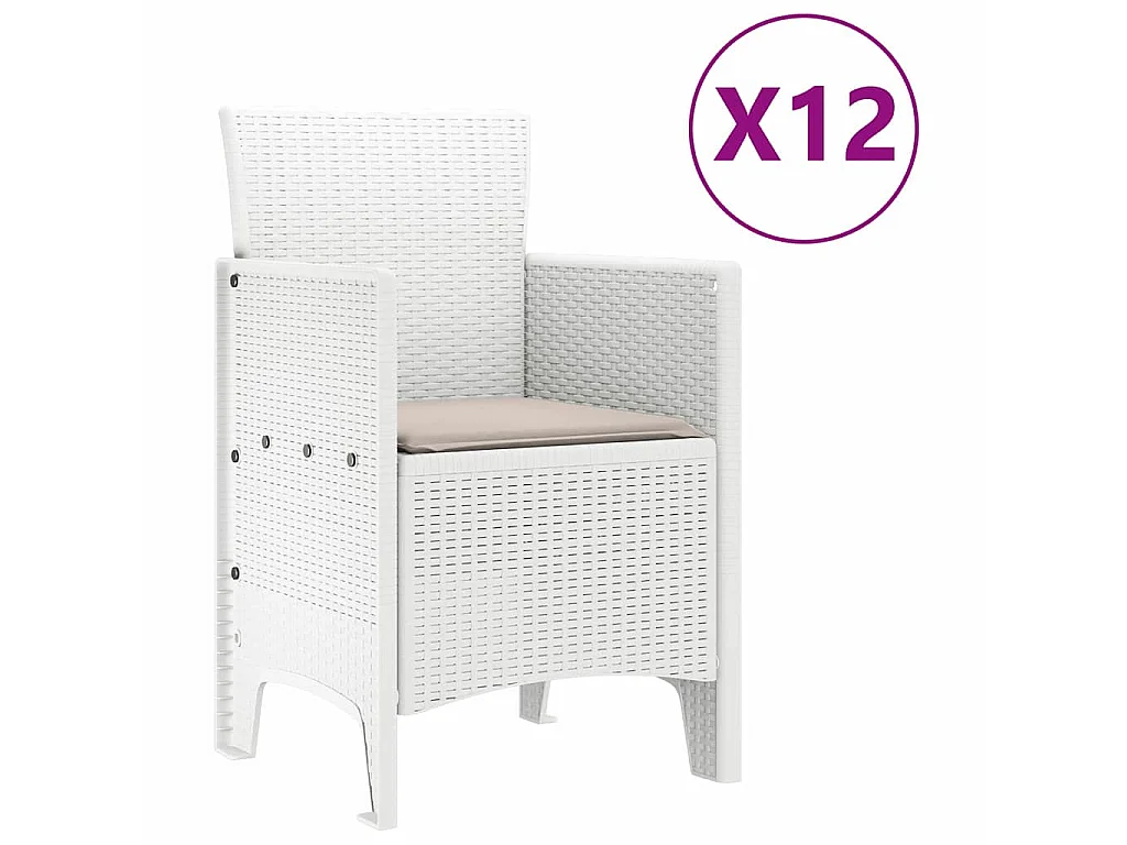 Tuin Eetset 13 pcs Wit en lichtgrijs Poly rattan en staal