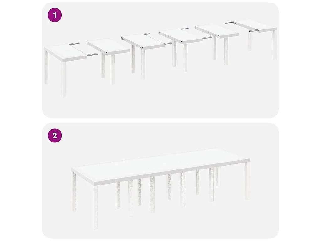 Tuin Eetset 13 pcs Wit en lichtgrijs Poly rattan en staal