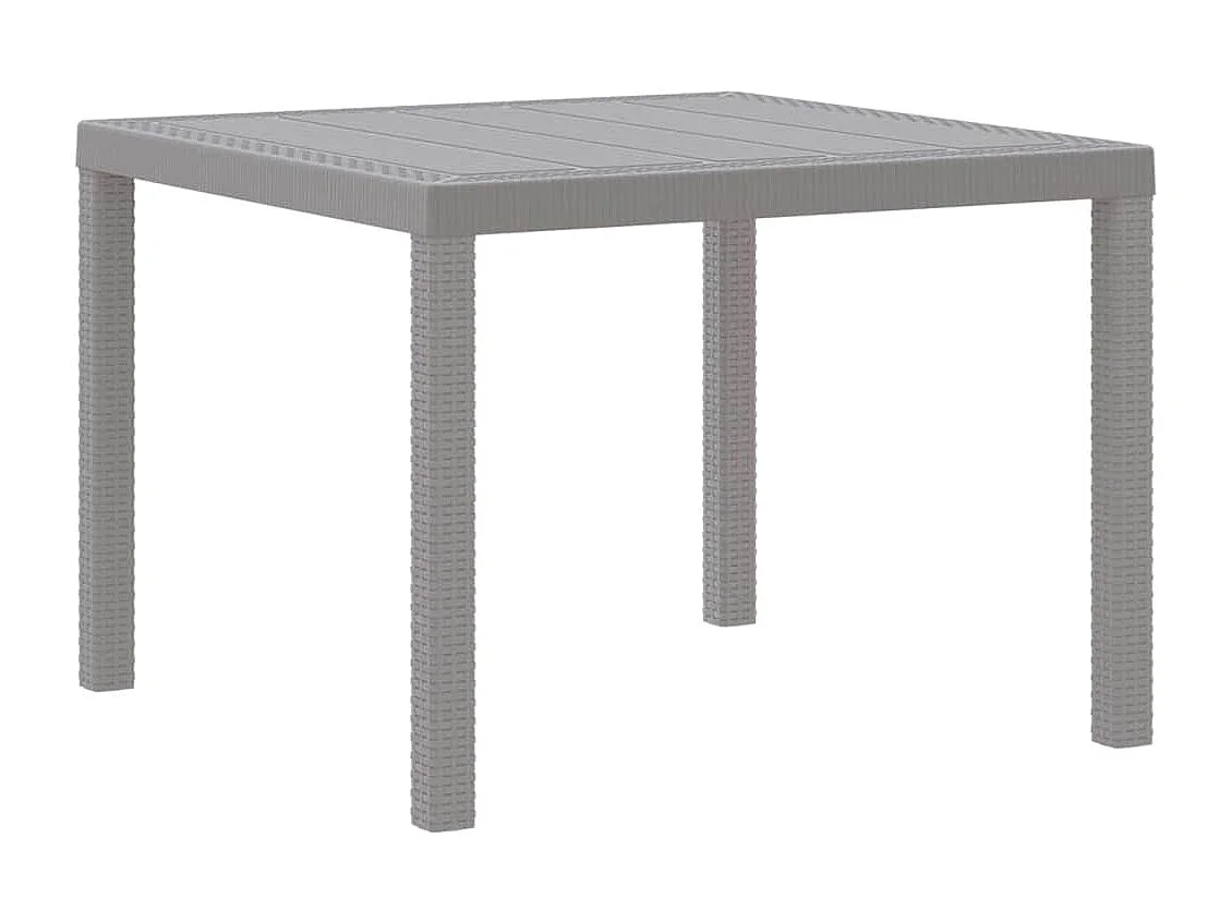 Garten Essgruppe 3 pcs Hellgrau Polt Rattan