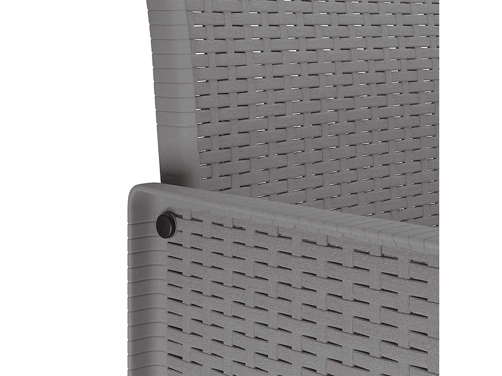 Garten Essgruppe 3 pcs Hellgrau Polt Rattan