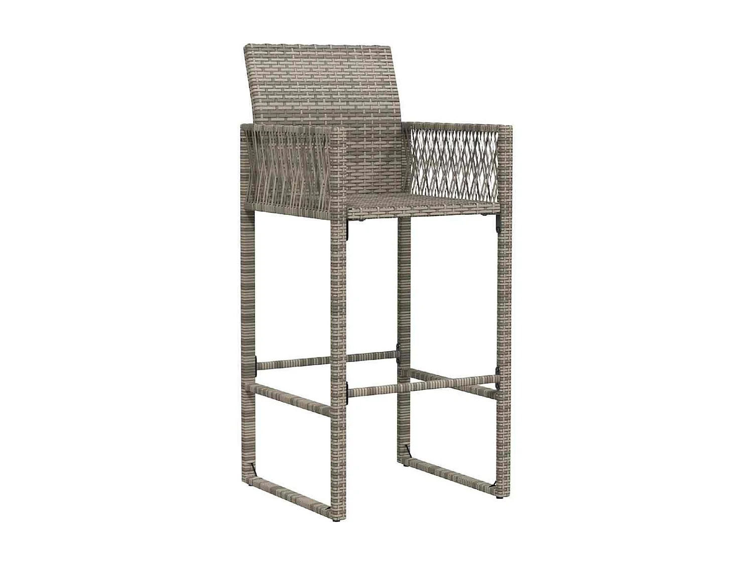 Tuinbarkrukken 2 st poly rattan grijs