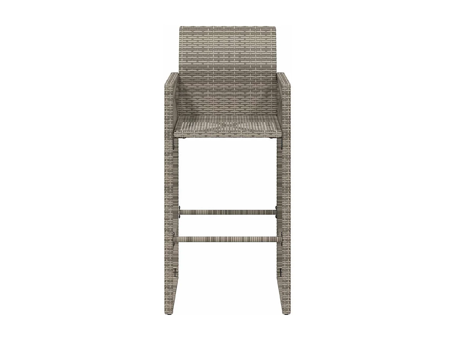 Tuinbarkrukken 2 st poly rattan grijs