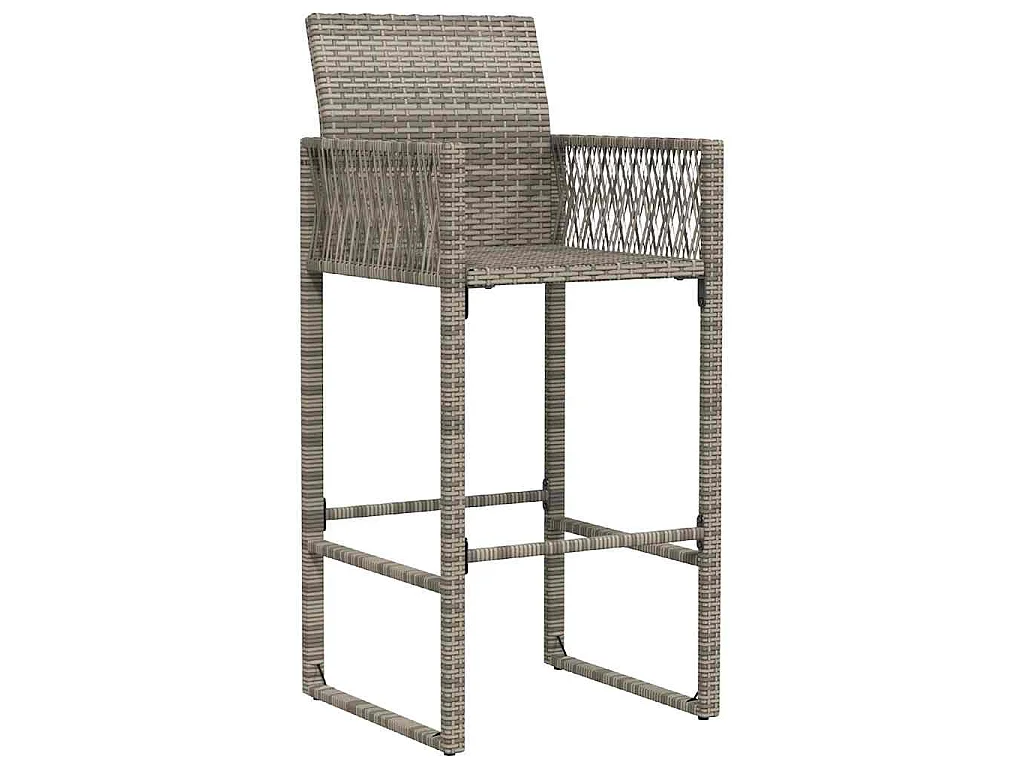 Tabourets de bar de jardin lot de 2 gris résine tressée
