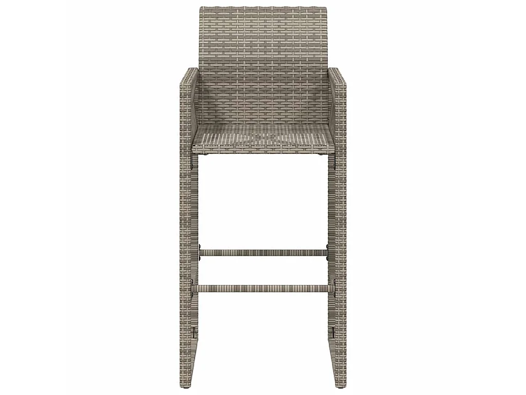 Tabourets de bar de jardin lot de 2 gris résine tressée