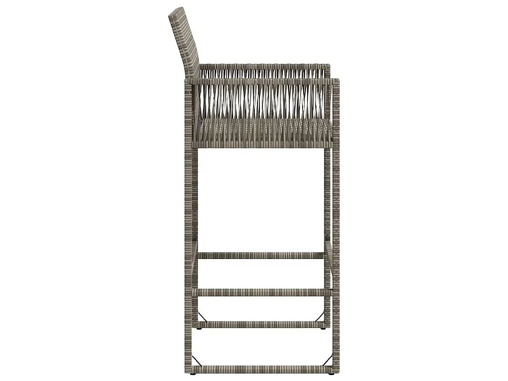 Tabourets de bar de jardin lot de 2 gris résine tressée